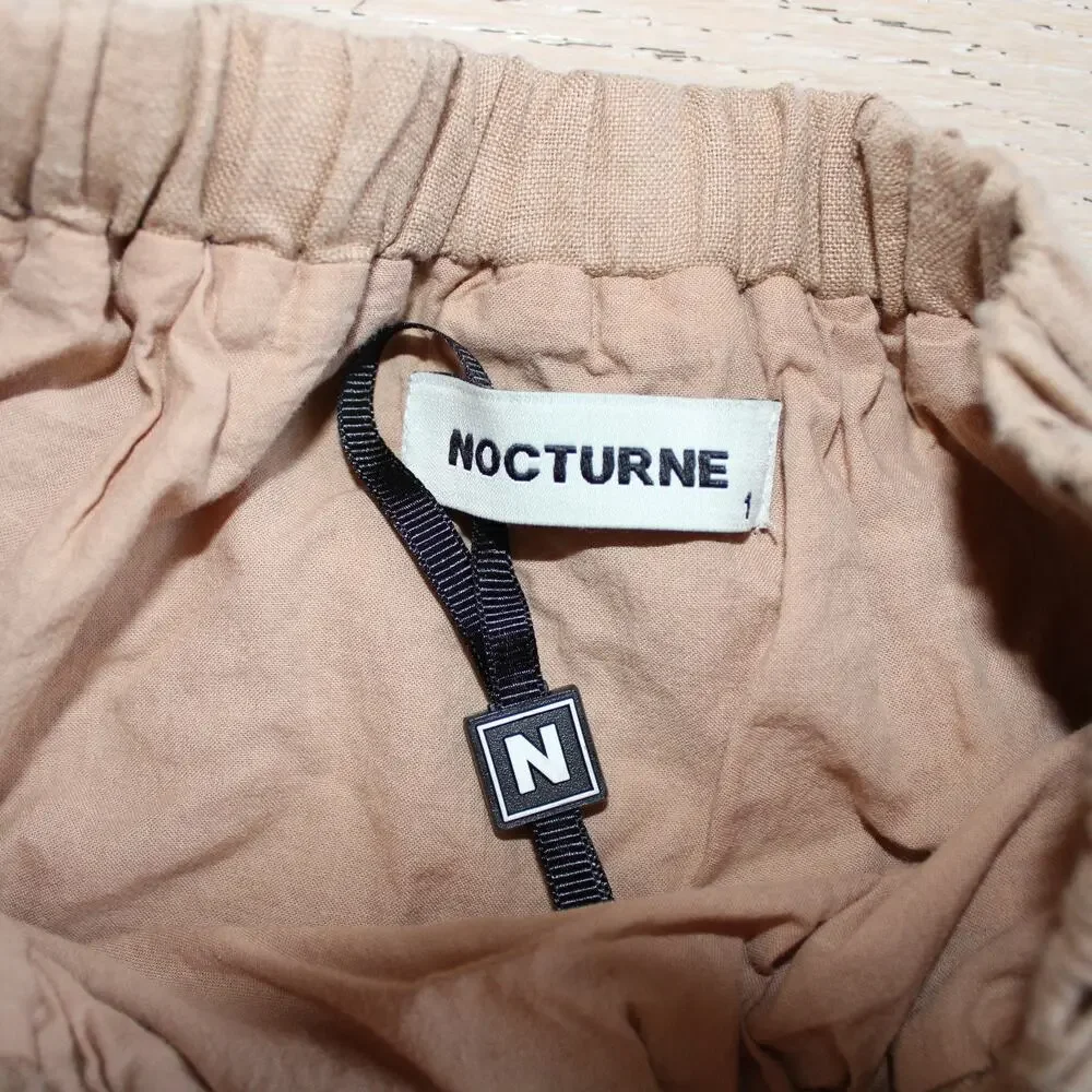 NOCTURNE -NwoT- Tiered Linen Beige Ruffle Mini Skirt | Small - Picture 4 of 8